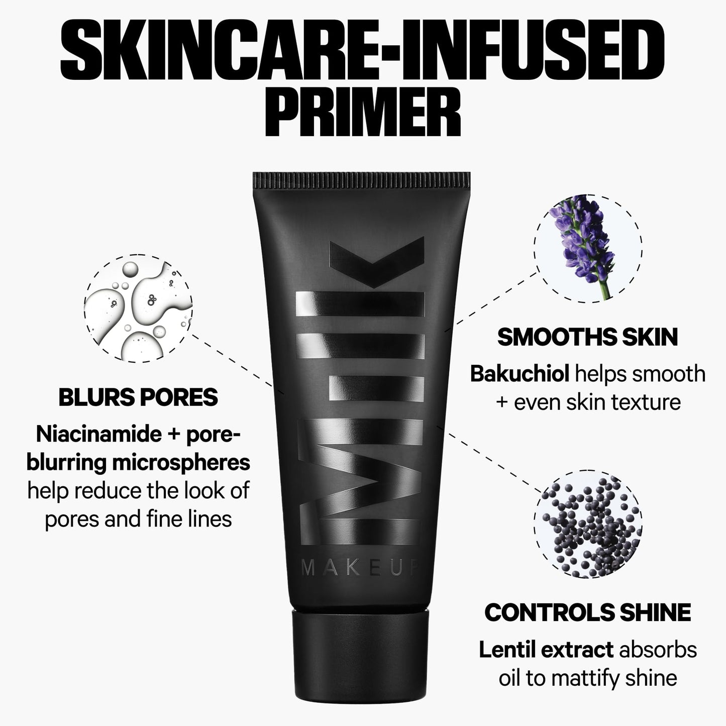 Milk Makeup Pore Eclipse Mattifying Primer – Blurs Pores, Controls Shine + Holds Makeup for Up to 12 Hours – Creates a Smooth, Even Base for a Soft, Long-Lasting Matte Finish – 0.68 oz
