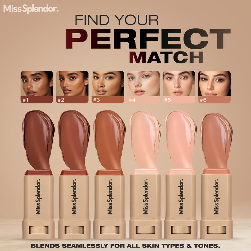 Miss Splendor Beauty Balm Skin Tint 2 Pack– (Shade 3) Serum-Boosted Skin Tint Stick for Black Women, Hybrid Foundation & Skincare, Splendor Skin Tint, Sheer-to-Light Buildable Coverage