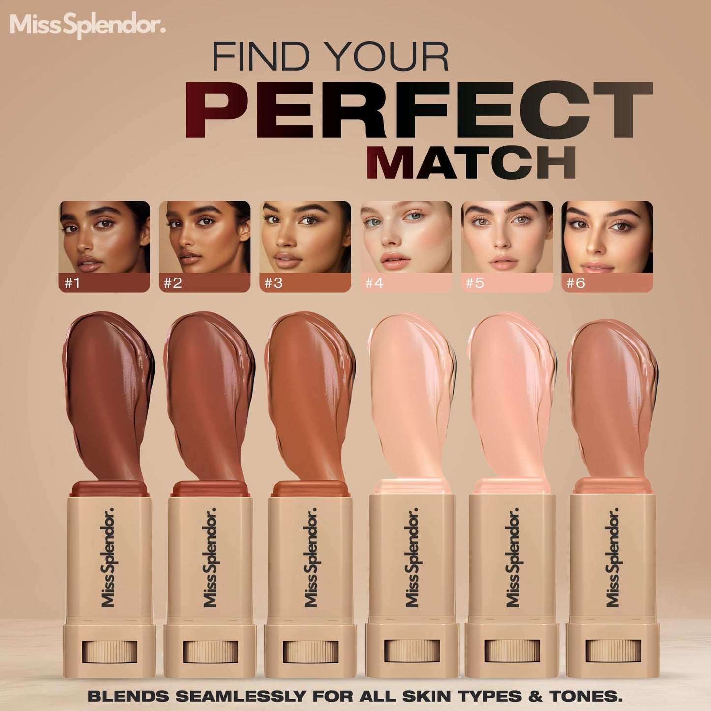 Miss Splendor Beauty Balm Skin Tint 2 Pack– (Shade 1) Serum-Boosted Skin Tint Stick for Black Women, Hybrid Foundation & Skincare, Splendor Skin Tint, Sheer-to-Light Buildable Coverage