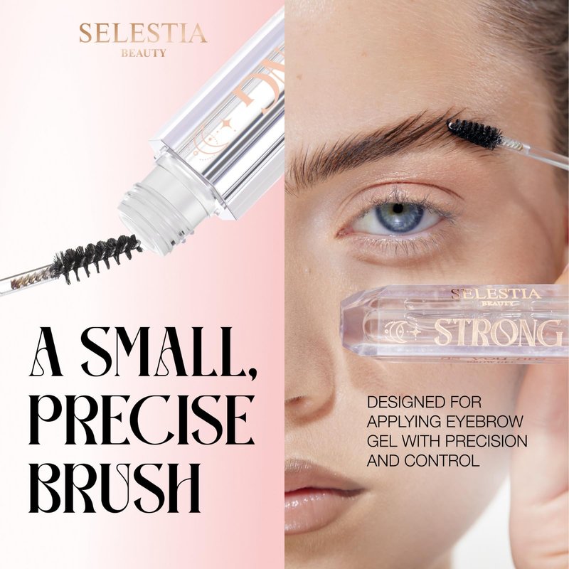SELESTIA BEAUTY Clear Eyebrow Gel – Long-Lasting Formula for Strong Hold & Natural Finish, Clump & Flake Free – Taming & Defining Brow Lamination Gel, 0.095 fl.oz. – Strong As You Are