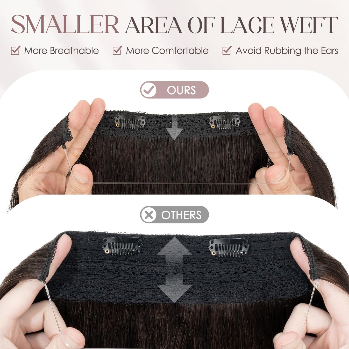 Elailite Halo Hair Extensions Real Human Hair for Women Natural Black Clip in Remy Hairpiece with Adjustable Invisible Wire 12 Inch 55G