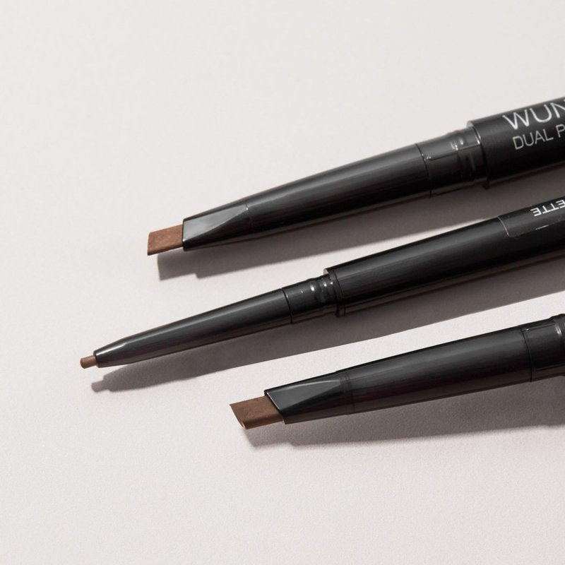 Wunderbrow Dual Precision Brow Liner, Eyebrow Liner Pencil With Angled Tip and Ultra Fine Tip Dual Precision Brow Liner Eye Brow Make Up, Color Black/Brown (Pack of 2)