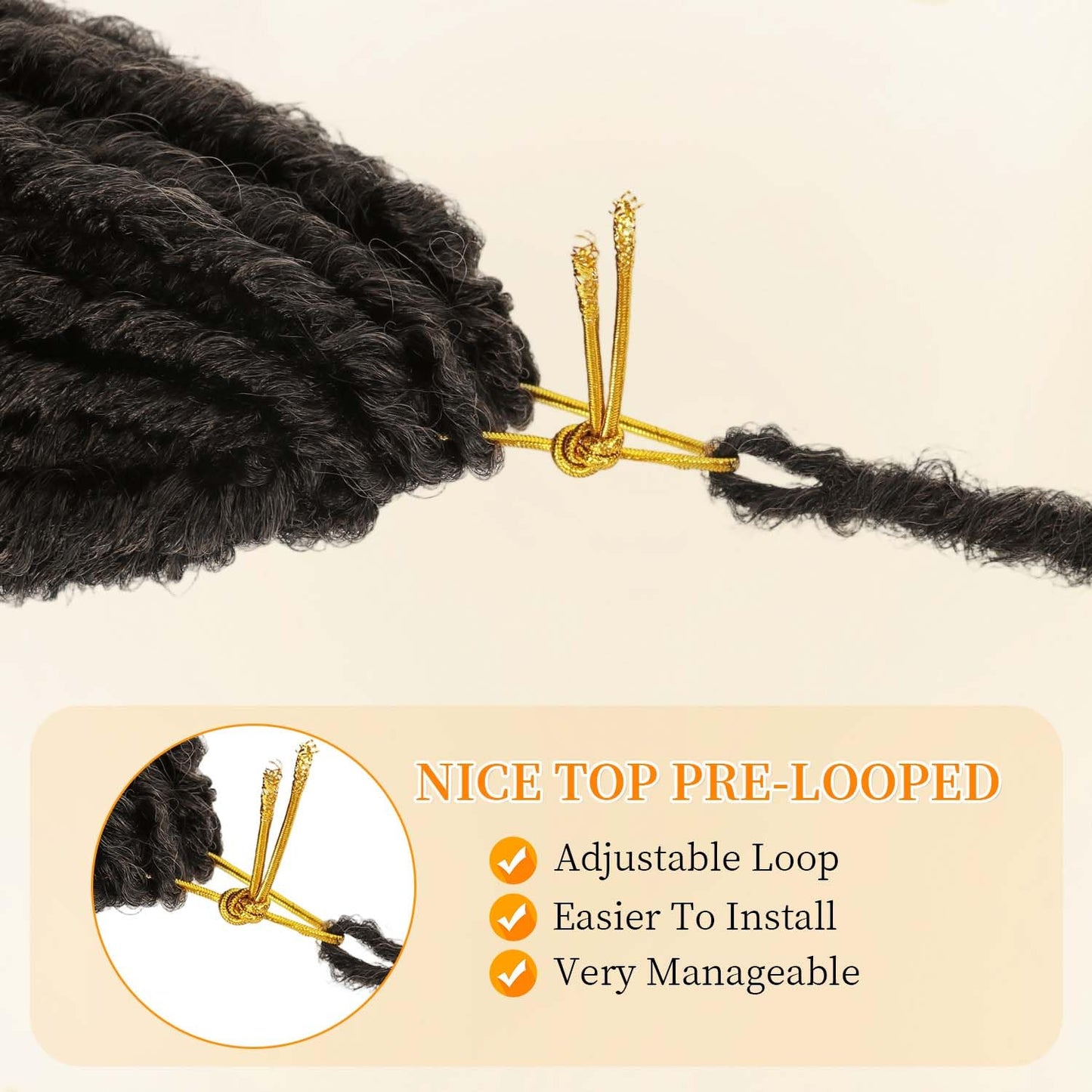 6Pcs Dreadlocks Crochet Hair Extensions, 20" Goddess Locs Braids(1B/30#)