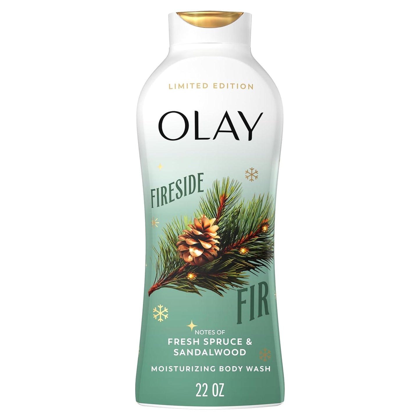 Olay Body Wash for Women - Hydrating Plant-Based Cleanser with B3 Complex | Fireside Fir & Sandalwood Scent, 22 fl oz