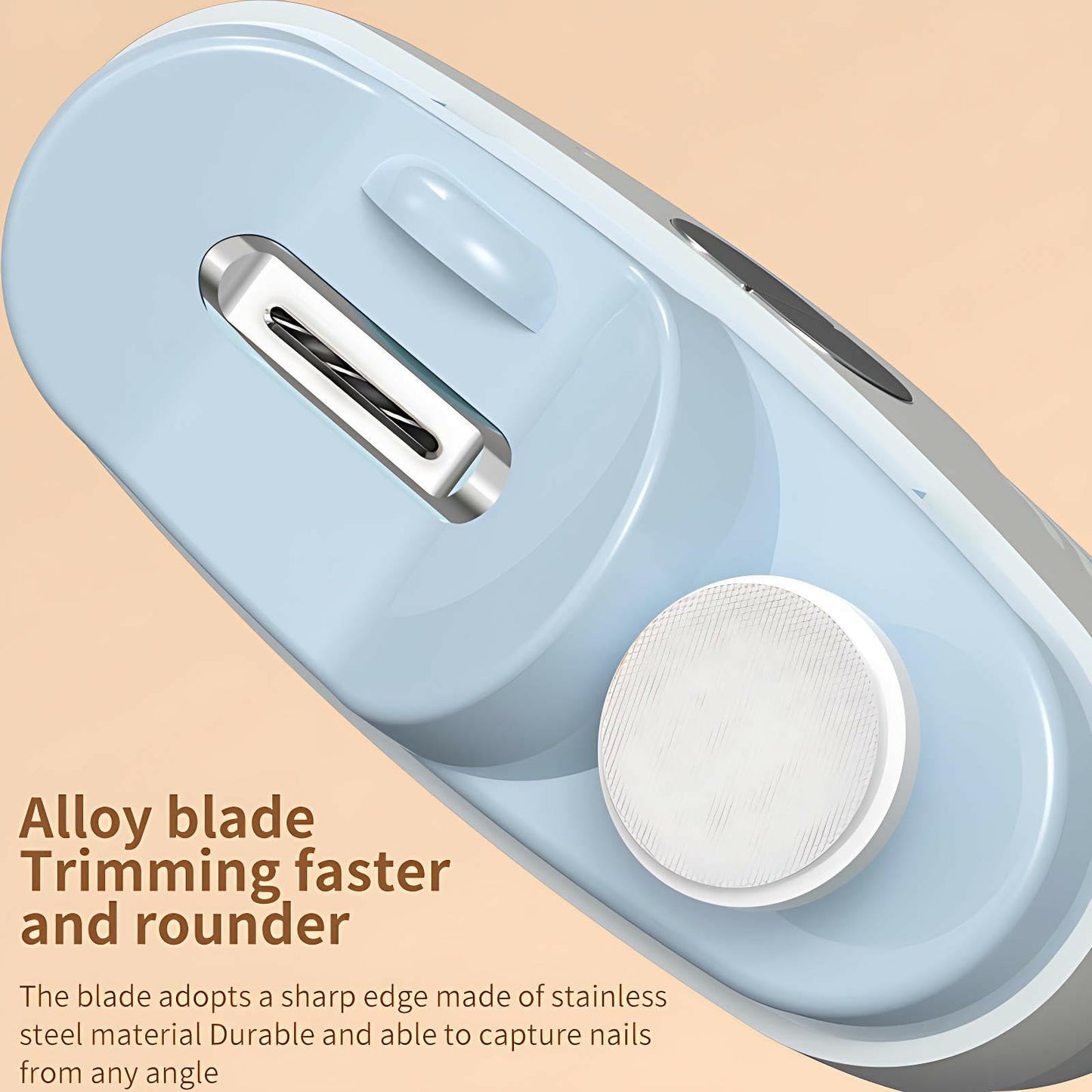 Electric Nail Clipper for Seniors & Adults, 2-in-1 Electric Toenail & Fingernail Clipper with 2 Grinding Heads, Gentle Nail Trimmer for Thick & Hard Nails, Low Noise, USB Rechargeable & Portable