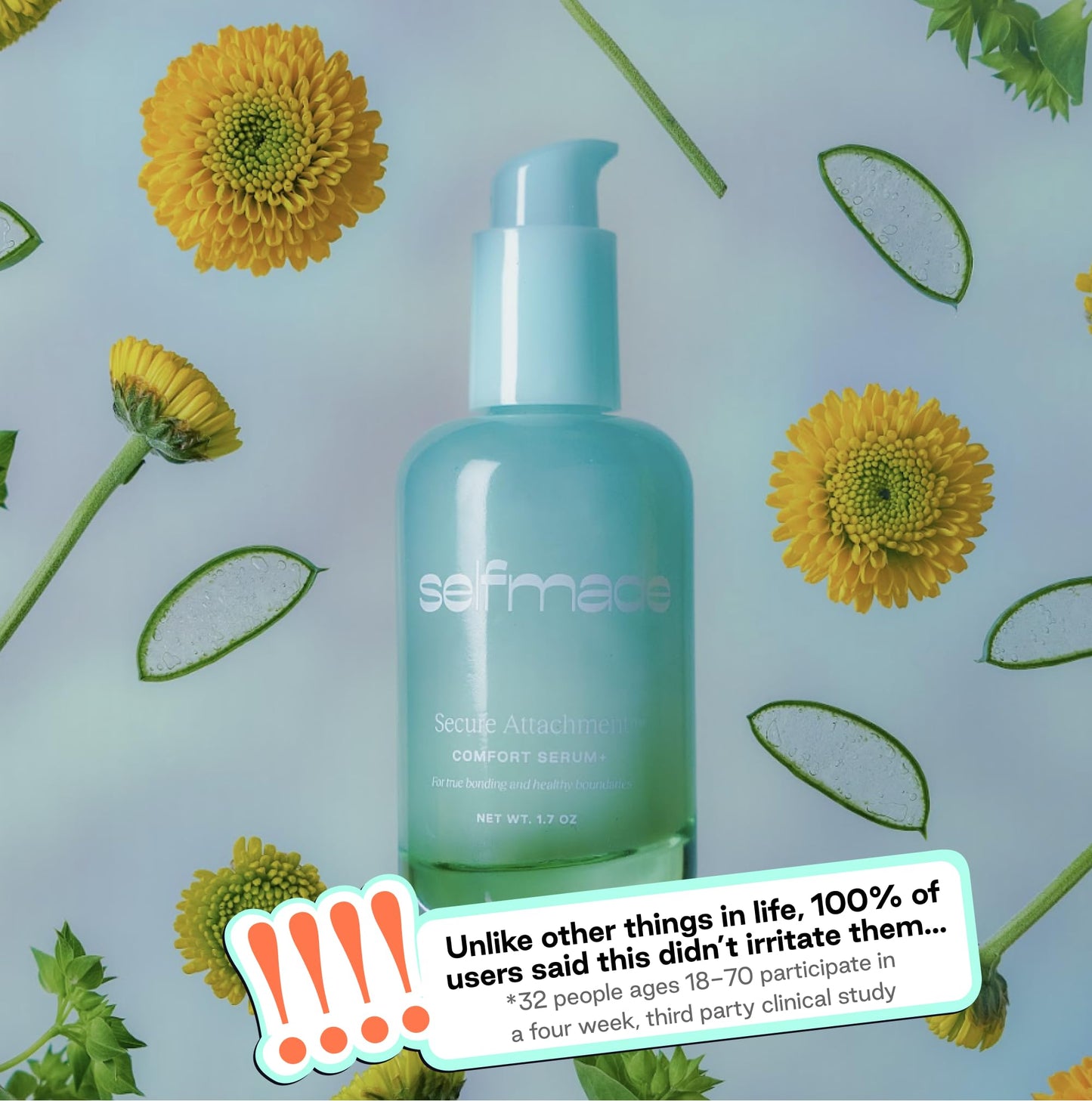 Selfmade Secure Attachment Comfort Serum – Redness-Relief & Hydrating Barrier Repair with Squalane + Hyaluronic Acid | Clinically-Tested Psychodermatology Serum for All Skin Types