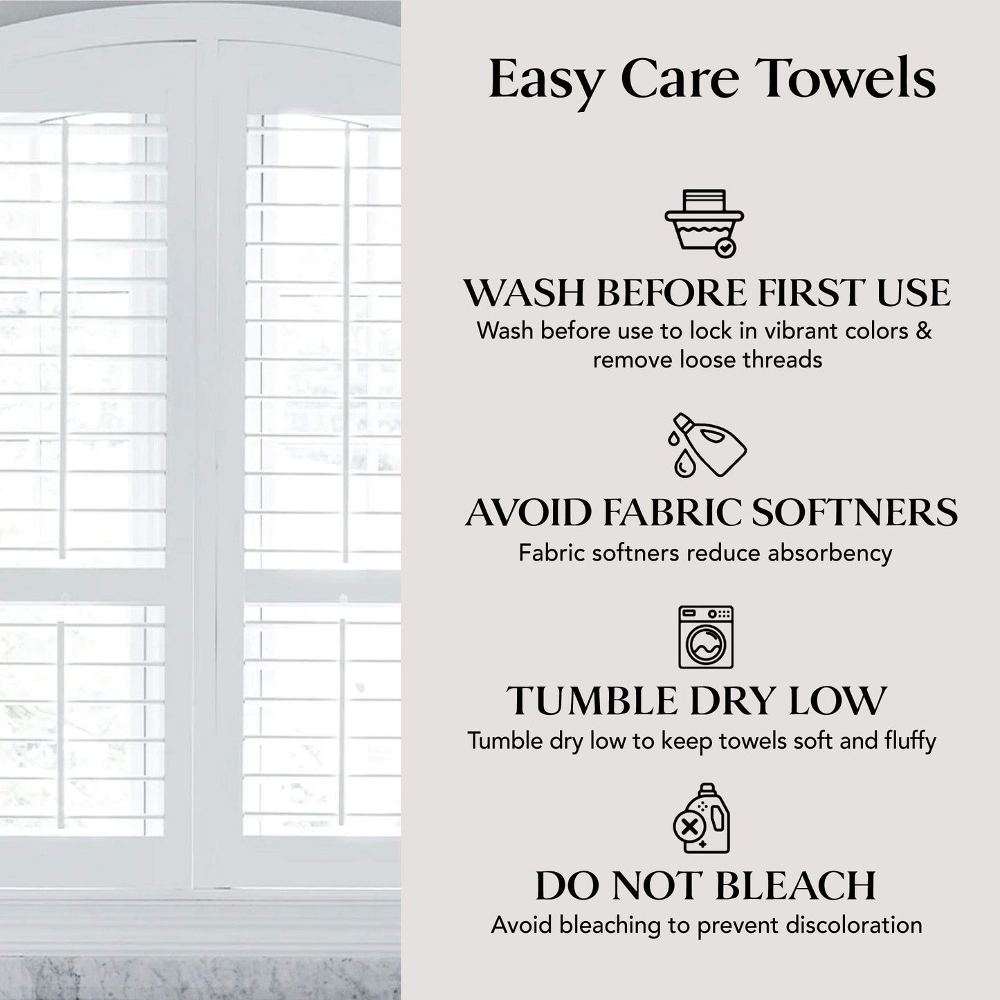 DecorRack 8 Piece Towel Set, Cotton, Highly Absorbent, Super Soft, Quick Dry, 4 Washcloths (13"x13"), 2 Bath Towels (27"x54"), and 2 Hand Towels (16"x28"), White (Set of 8)