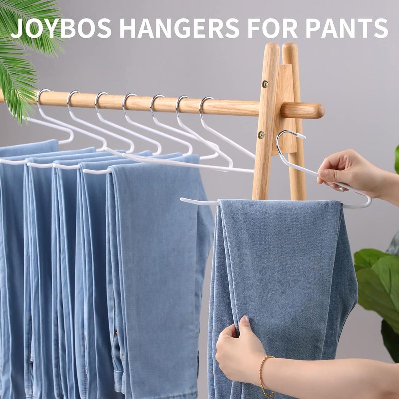 Jean Hangers for Closet - 10 Pack Non-Slip Stainless Steel Space Saving Hangers | Durable Design