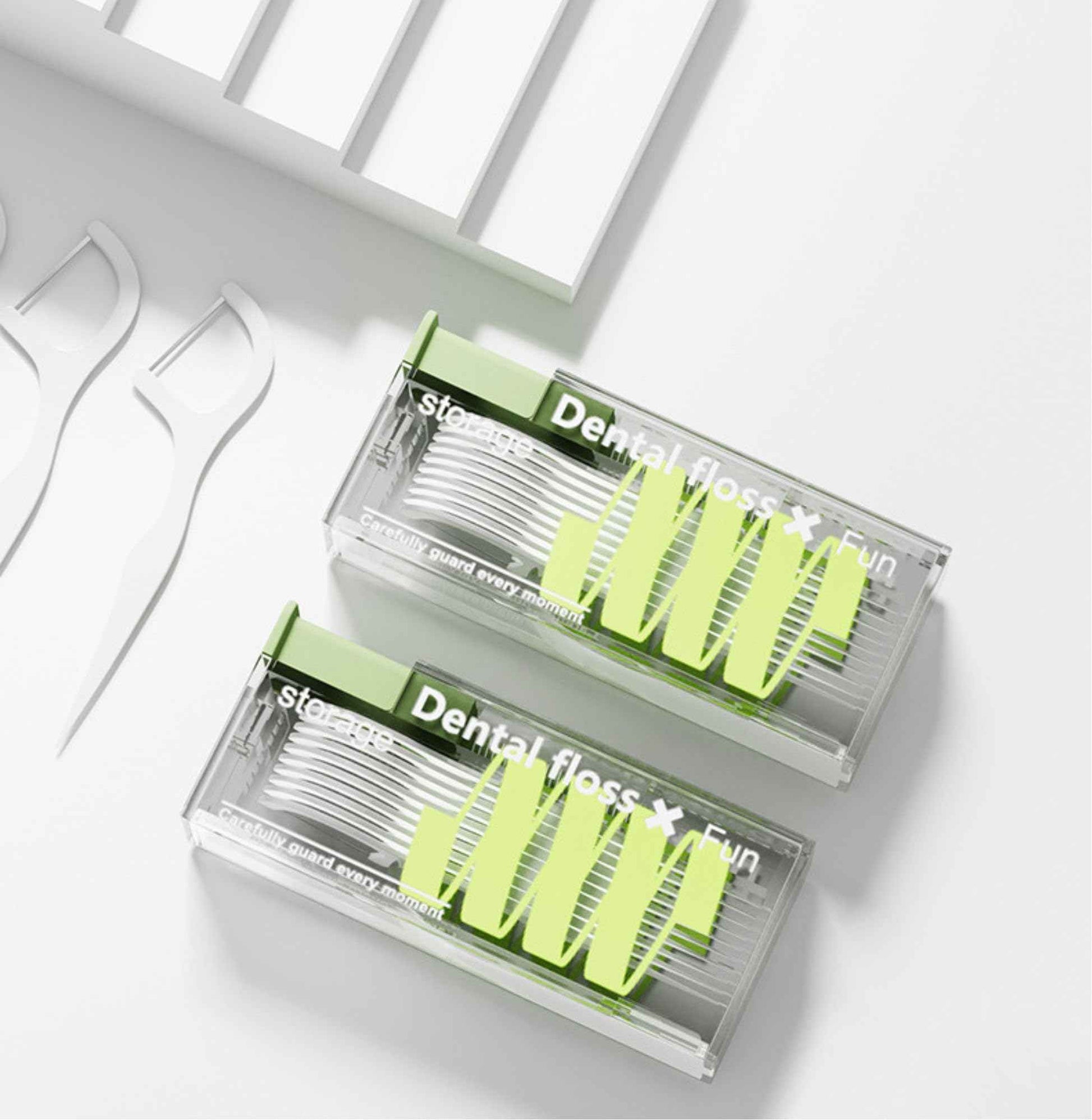 3 PCs and 3 Colors Family Pack Refillable Floss Pick Dispenser & Floss Pick Holder - with 30 Floss Picks, Perfectly Cool Dental Floss Dispenser for a Fresh Smile