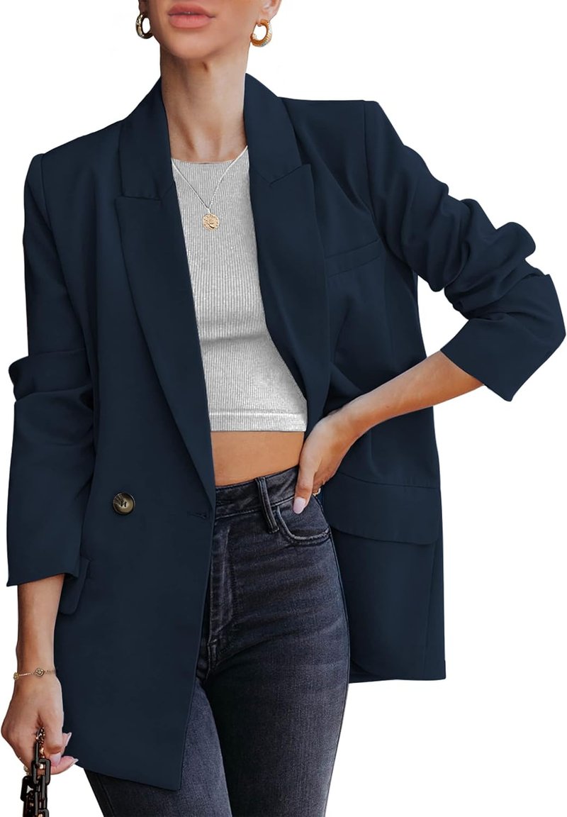 Luvamia Blazer Jackets for Women - Stylish Long Sleeve Office Wear | Casual Business Outfits