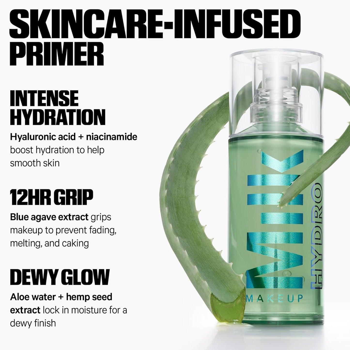 Milk Makeup Hydro Grip Primer - Hydrating Face Primer with Hyaluronic Acid & Niacinamide | Lightweight Gel, Dewy Finish