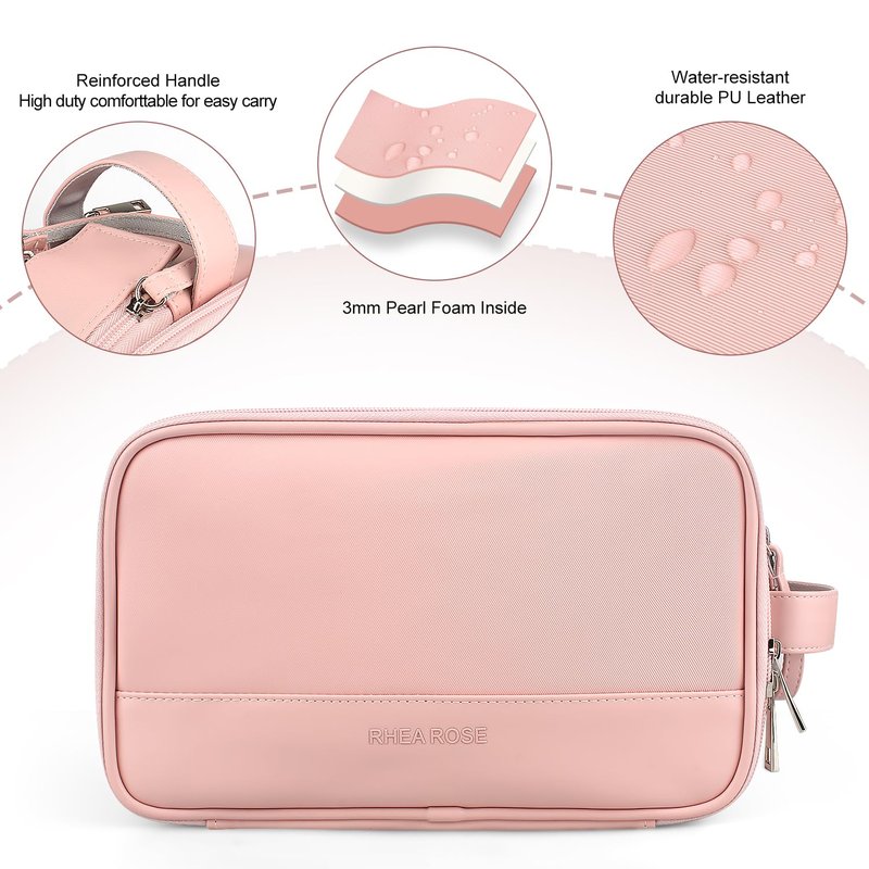 Rhea Rose Toiletry Bag for Women, Makeup Travel Bag Organizer, Large Bathroom Cosmetic bag, Traveling Dopp Kit Accessories Shower Bag, Lavender Purple