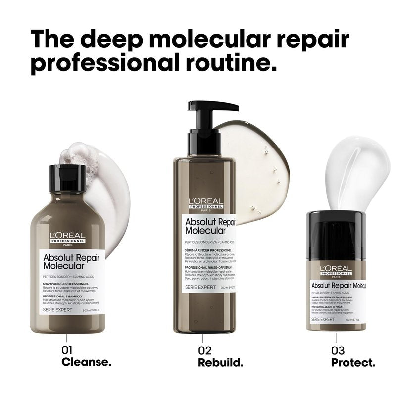 L'Oréal Professionnel Paris Absolut Repair Molecular Leave In - Smooths and Strengthens Hair For All Damaged Hair Types, 1.7 Fl Oz