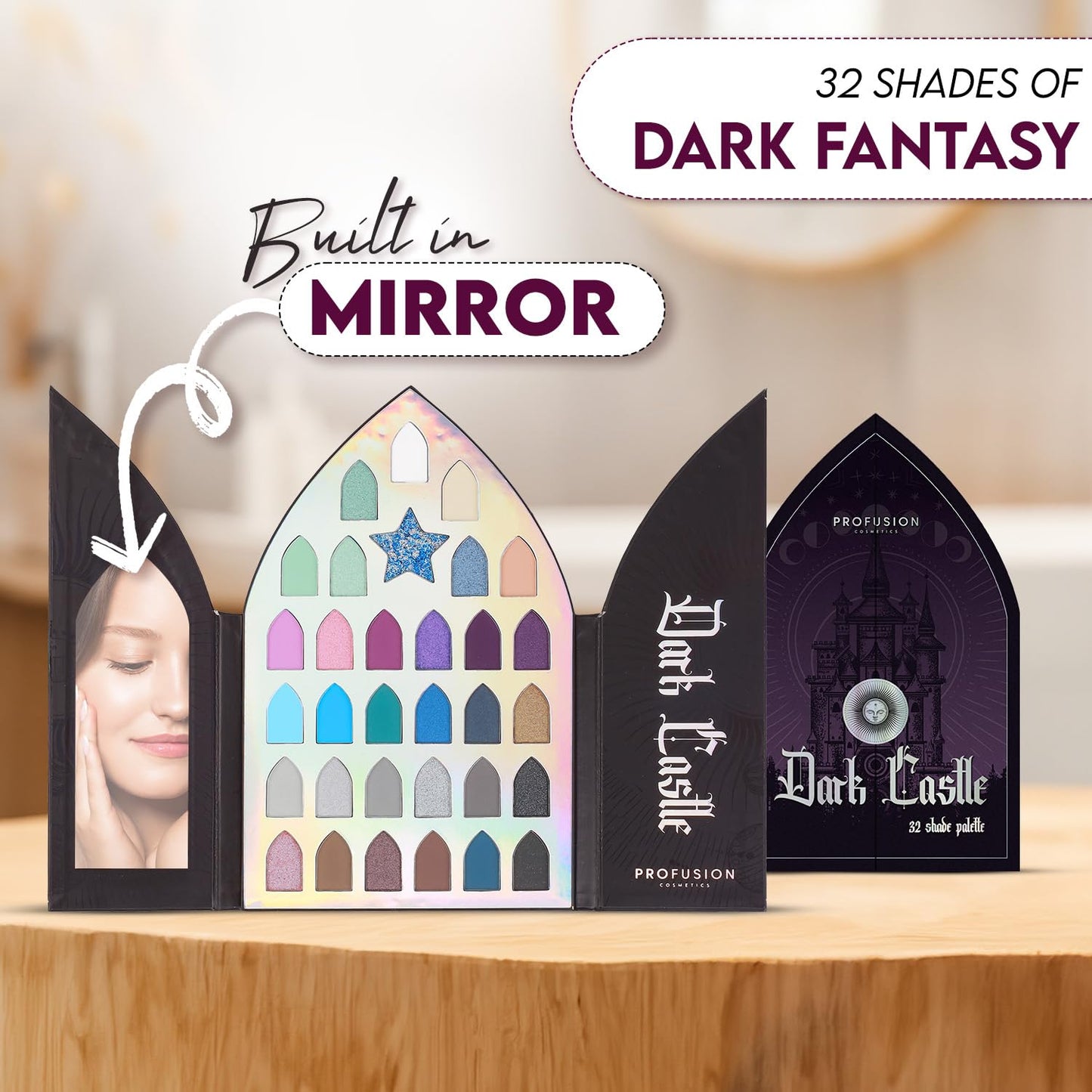 Profusion Cosmetics Enchanted Forest Dark Castle 32 Shade Eyeshadow Palette, Unlock Mystical Glamour with the Enchanted Forest Shadow Palette and Achieve Eye Catching Look With Premium Makeup Kit