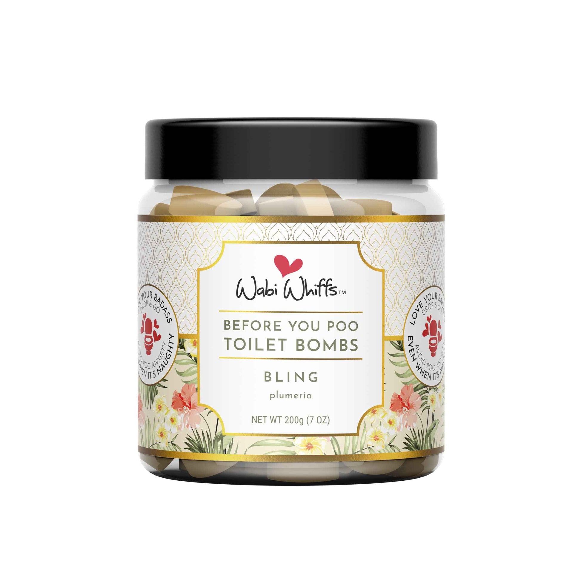 Wabi Whiffs Fizzing Toilet Bombs – Bling | Natural Bathroom Deodorizer | Odor Eliminator Tablets for Freshness & Cleanliness | Eco-Friendly Septic Safe Tablets | 60 Count |