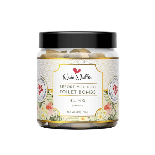 Wabi Whiffs Fizzing Toilet Bombs – Bling | Natural Bathroom Deodorizer | Odor Eliminator Tablets for Freshness & Cleanliness | Eco-Friendly Septic Safe Tablets | 60 Count |