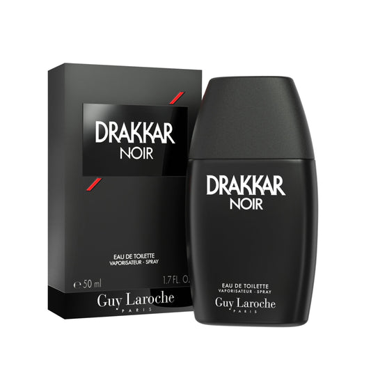 Guy Laroche Drakkar Noir, Iconic Designer Fragrance, Intense & Powerful Eau de Toilette, Fougere Blend & Aromatic Spices, Long Lasting Mens Cologne, Day and Evening Scent, 1.7 Fl. Oz.