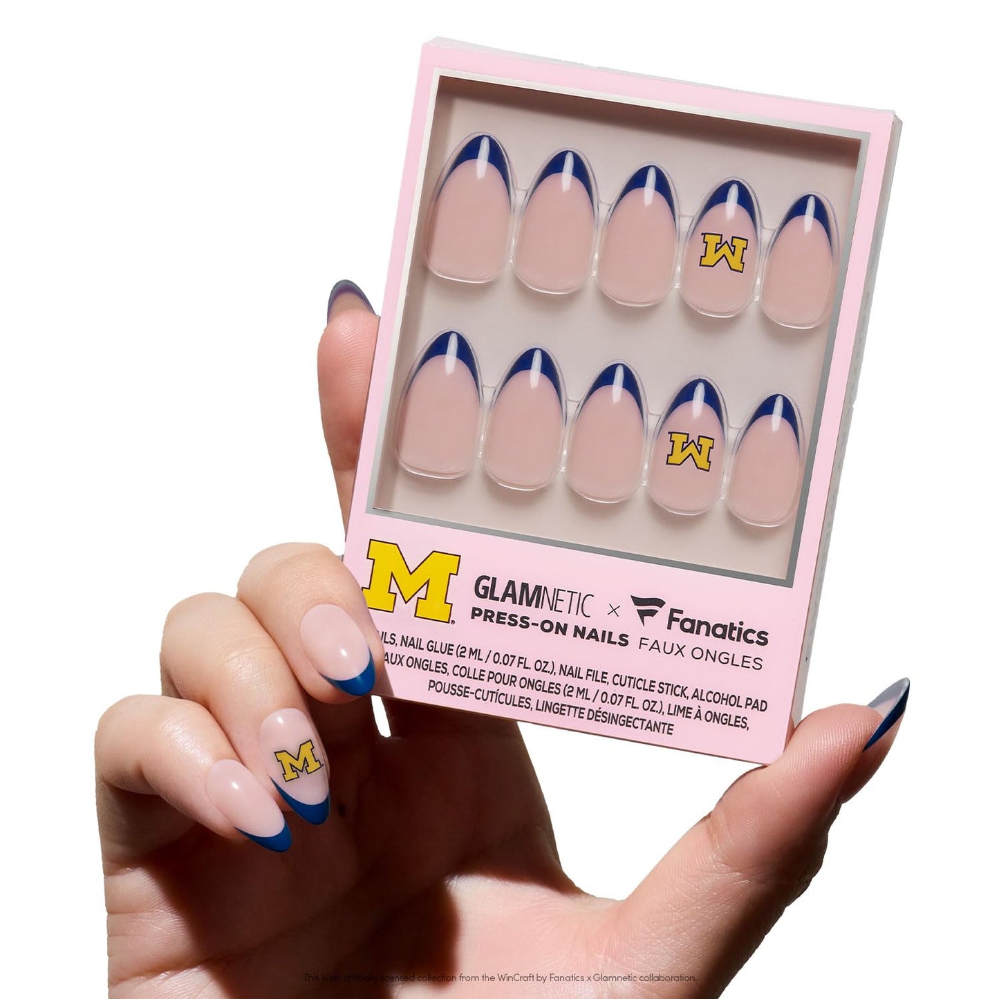 Glamnetic x Fanatics NCAA Michigan Wolverines Press On Nails | 30pc
