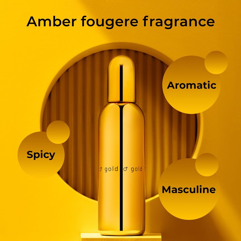 COLOUR ME Milton-Lloyd Gold Homme - Cologne for Men - Oriental Parfume for Men - Spicy, Amber Parfume - Mens Cologne - Long Lasting Parfume - 3 oz.