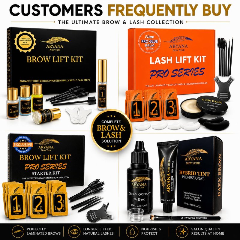 ARYANA NEW YORK Eyebrow Lamination Kit | Brow Lift Kit | At Home DIY Brow lamination | Instant Professional Lift For Fuller Eyebrows | Brow Brush And Micro Brushes Added