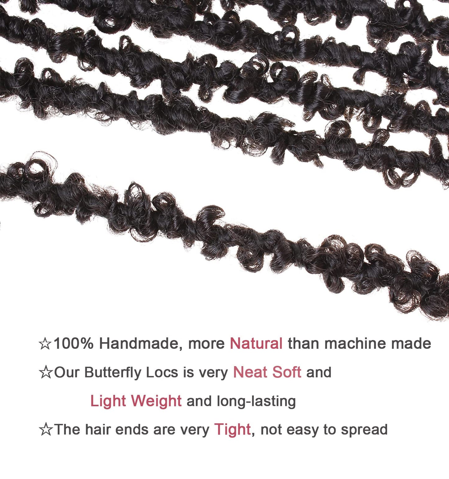 Leeven 30 Inch Dark Brown Butterfly Locs Crochet Hair for Black Women 6 Packs Pre-twisted Crochet Butterfly Locs Bohemian Braids Hair Thick Distressed Faux Locs Crochet Hair 4#
