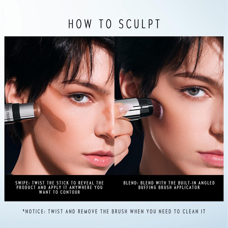 TIMEPHORIA ECLIPSE SPARK 2 in 1 Face Contour Sticks, Blendable, Non-greasy, Long-lasting Cream Face Contouring Pen, Lightweight Finish Makeup, Buildable Coverage, Easy Application (01 LUNAR)