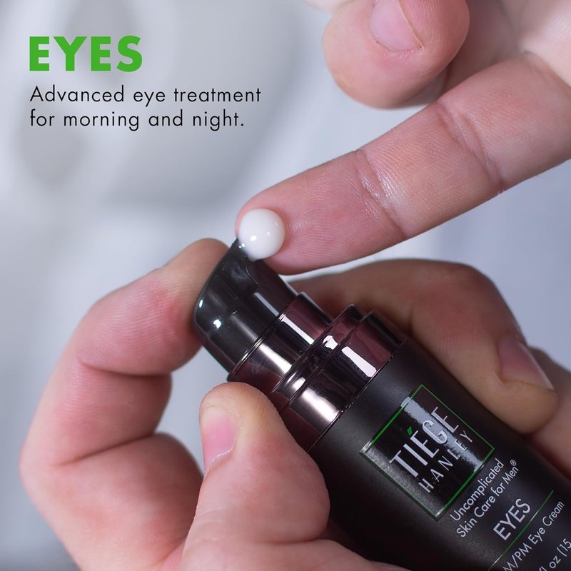 Tiege Hanley Eye Cream for Men - Hydrating Under Eye Treatment with Hyaluronic Acid & Vitamin B3 | 0.5 Oz
