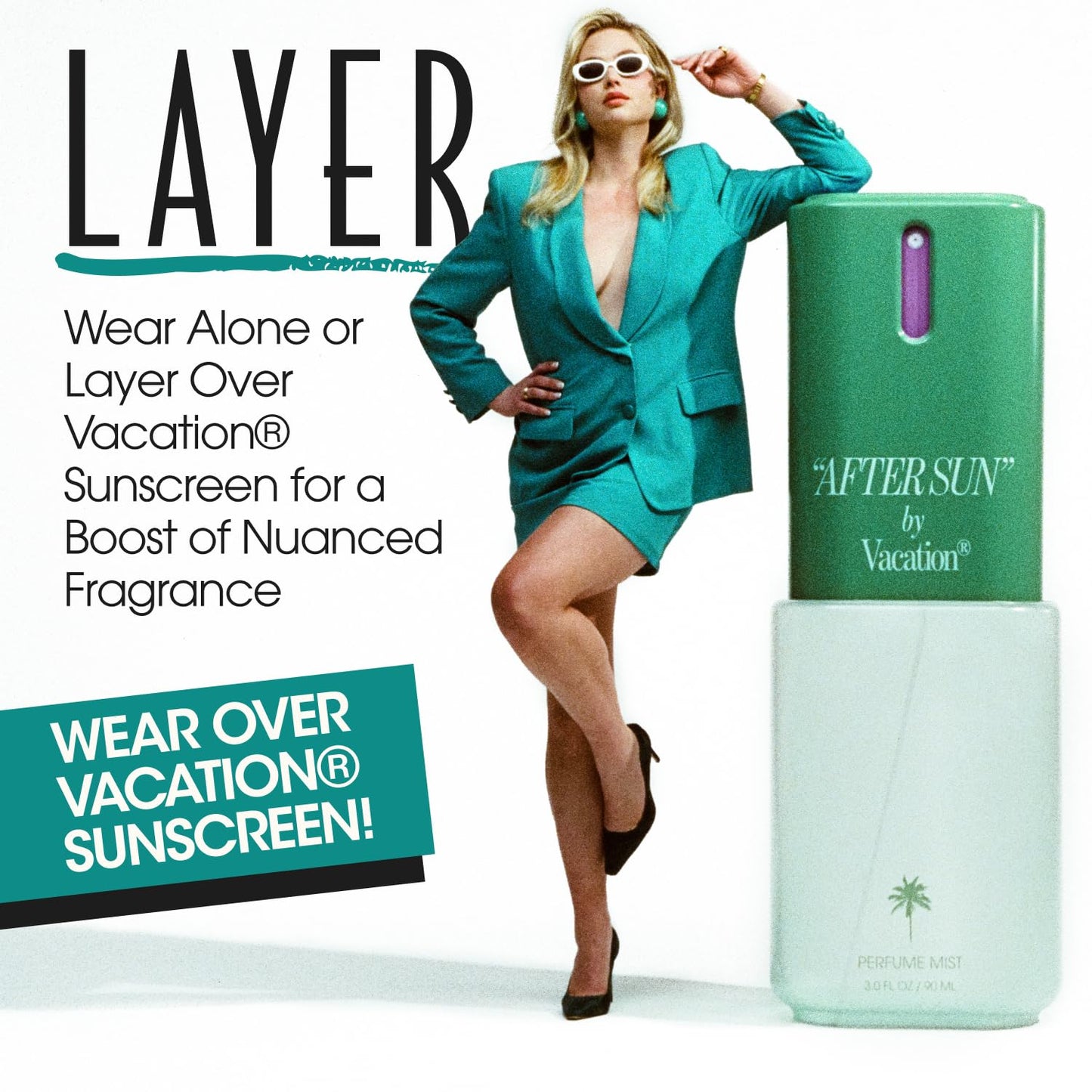 VACATION After Sun Body Mist and Perfume for Women, 3 Fluid Ounces - Aloe Vera, Cucumber and Green Tea Scent, Hair and Body Spray, Summer Fragrance, Travel Size