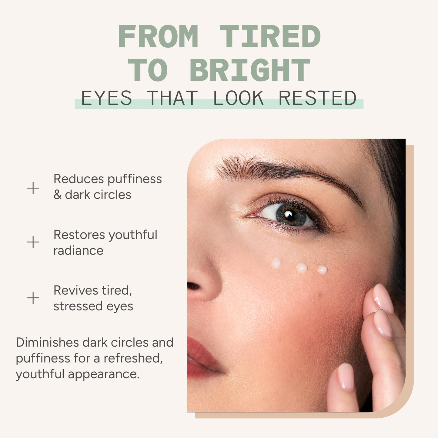 Matter of Monday Under Eye Cream for Dark Circles with Caffeine & Peptides, Firming, Anti-Fatigue for Puffiness & Fine Lines, Sensitive Skin, 0.5 oz