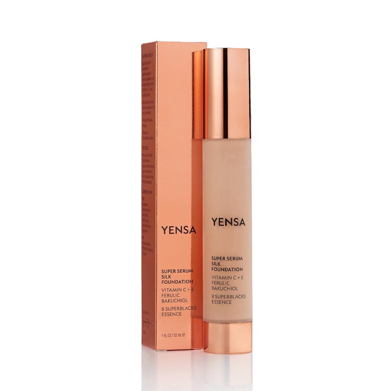 YENSA Super Serum Silk Foundation - Hydrating, Full Coverage Foundation with Vitamin C & Bakuchiol Oil - Blurs Imperfections & Evens Skin Tone - Korean Skin Care Makeup - Tan 1 (1 oz)