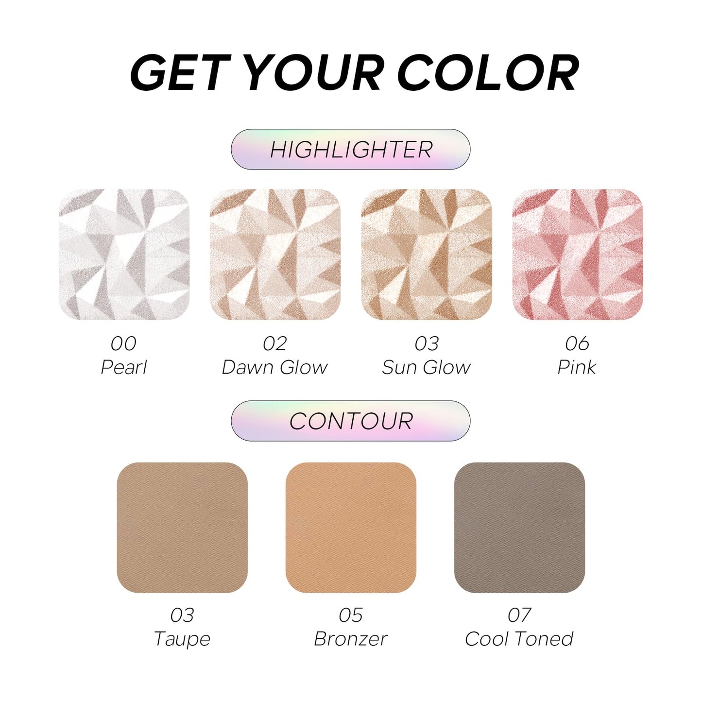 High Glossy Face Highlighter Palette, Luminous Face Illuminator Palette, Natural Glow Finish, Pearl Shimmer Smooth Baked Powder for a Radiant Glow, Lasting Sparkling Highlighter Makeup- SUN GLOW