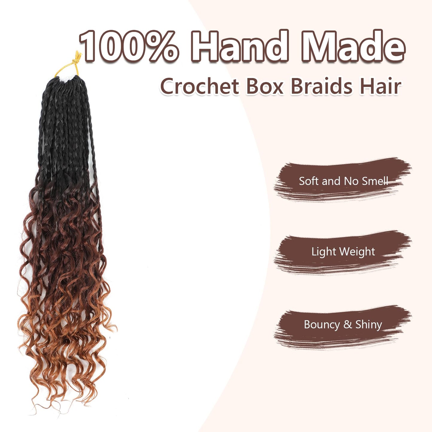 8 Packs Crochet Box Braids Hair -14 Inch Crochet Box Braids Hair Pre loopled Crochet Hair with Curly Ends Goddess Box Braids Crochet Hair Braiding Hair Crochet Braids Hair for Black Women (1B/33/30)