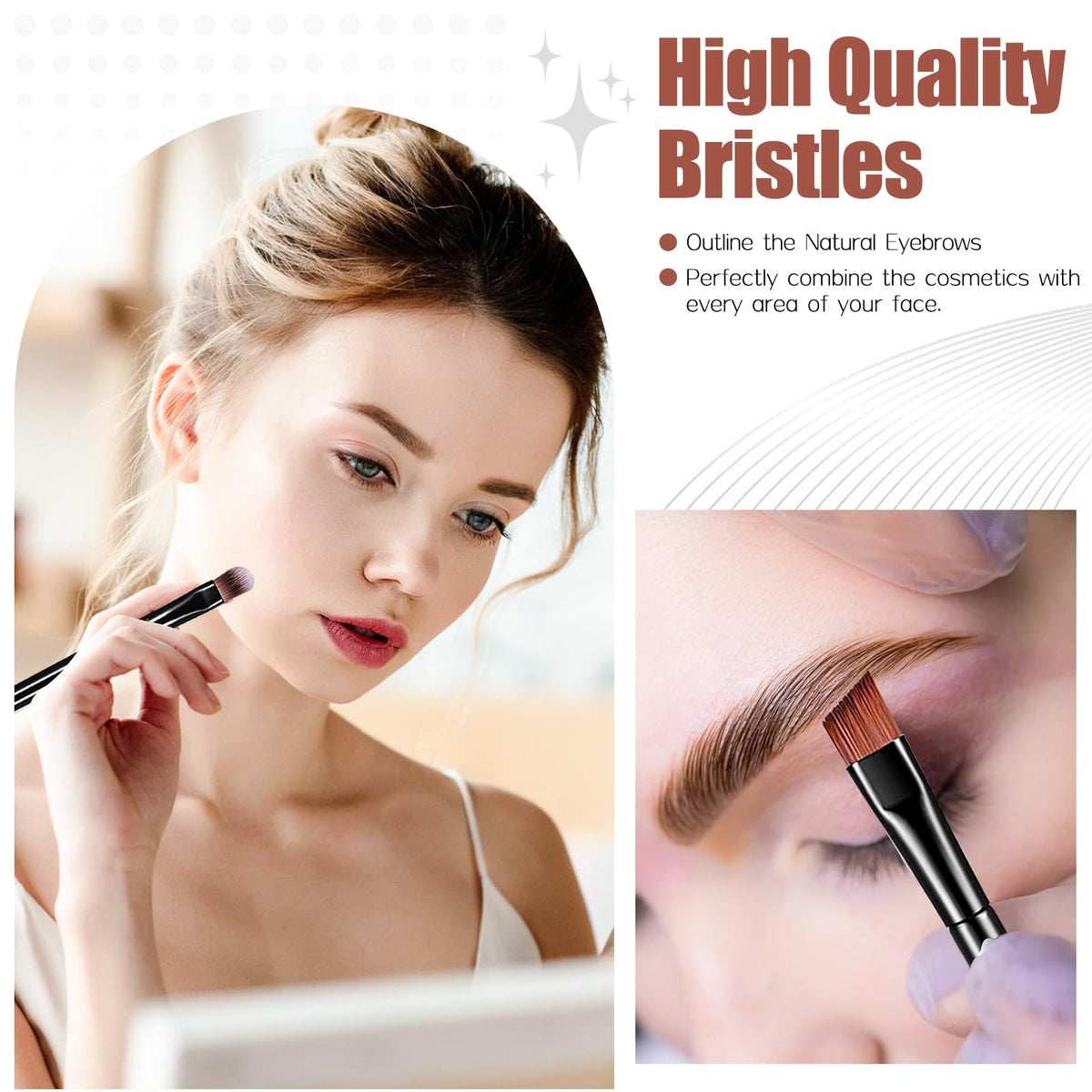 AUHOKY 250Pcs Disposable Eyebrow Brush Set,100 Angled/Round Eyebrow Brushes, 100 Lip Brushes, 50 Double-end Eyeshadow Brushes, Cosmetic brushes Makeup Applicators Accessories Kit for Women Face Beauty