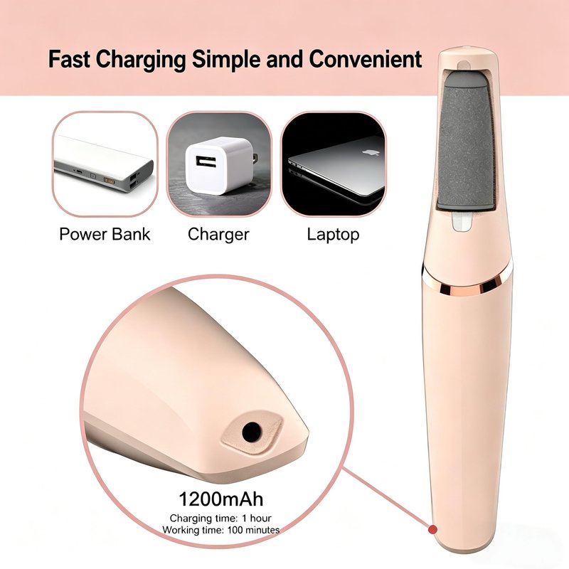 Electric Foot File, Callus Remover for Feet - Rechargeable Pedicure Tool, 2 Speeds 1700/2000 RPM & 2 Heads for Dry & Dead Cracked Skin, Cordless Waterproof Hard Skin Removal, Home Pedicure Gift