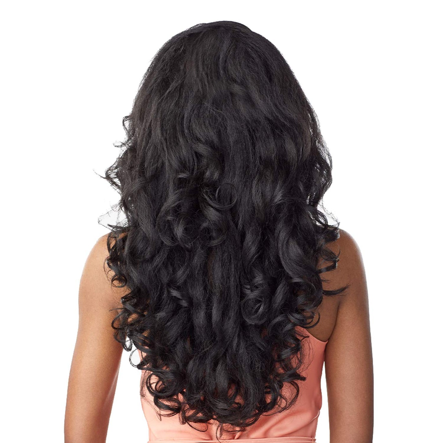 Sensationnel Instant Weave Half Wig - Seamless Synthetic Blend Hairpiece | Adjustable Drawstring (1 Jet Black)