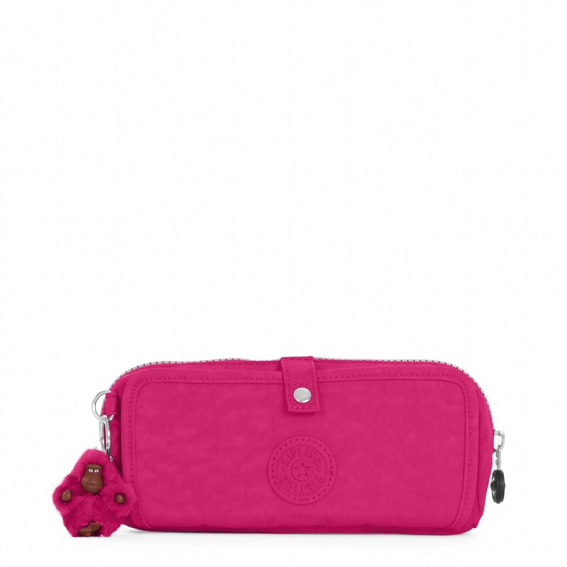 Kipling Wolfe Pencil Pouch Very Berry