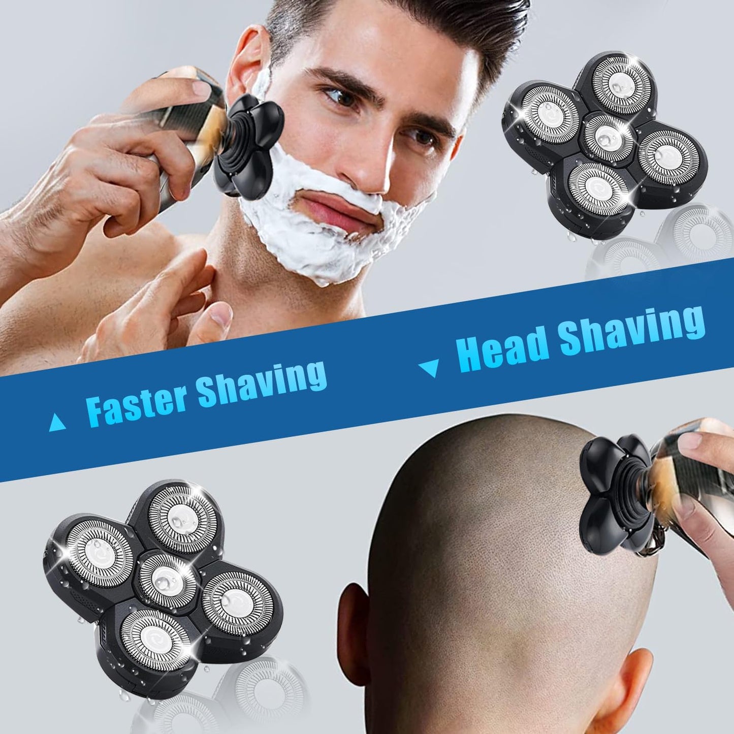 Shaver Replacement Blades - 4 Pack Compatible with Freedom Head Shaver | Electric Razor Head for Face & Head