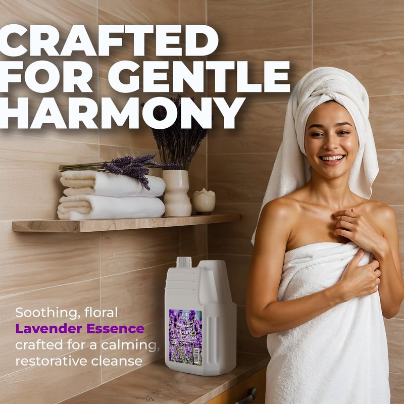 Lavender Body Wash Refill - Dead Sea Minerals & Lavender Oil | 128 fl. oz Bulk Size for Men & Women