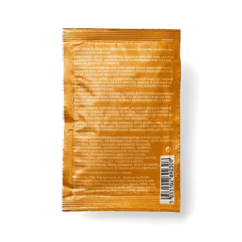 Ion Brunette Blue Toning Mask - Neutralizes Orange Undertones | Ultra Pigmented 1 Oz