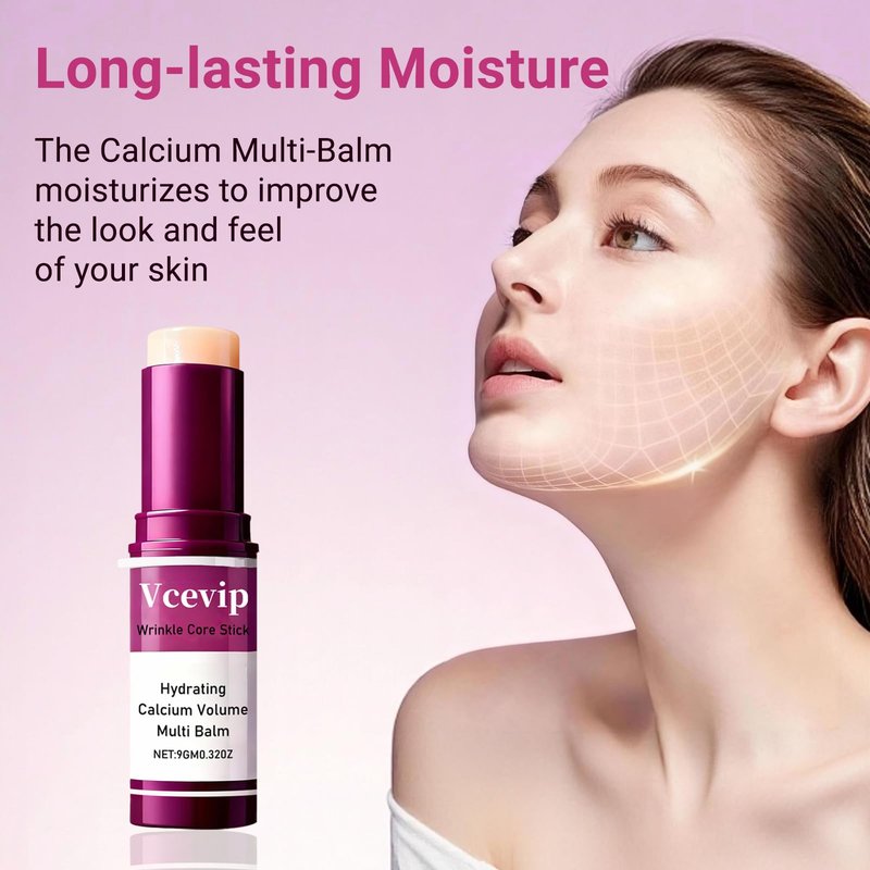 VCEVIP Calcium Volume Multi Balm Stick - Anti-Aging Collagen Cream for Intensive Hydration, Wrinkle Repair & Skin Firming, Suitable for Face, Eyes and Neck.