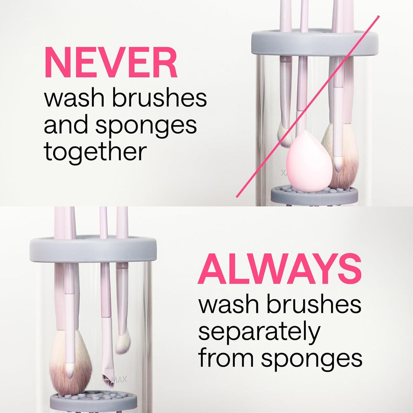 Electric Makeup Brush Cleaner Machine - 2-in-1 Automatic Brush Washer & Dryer | Cleans & Dries Brushes Effortlessly