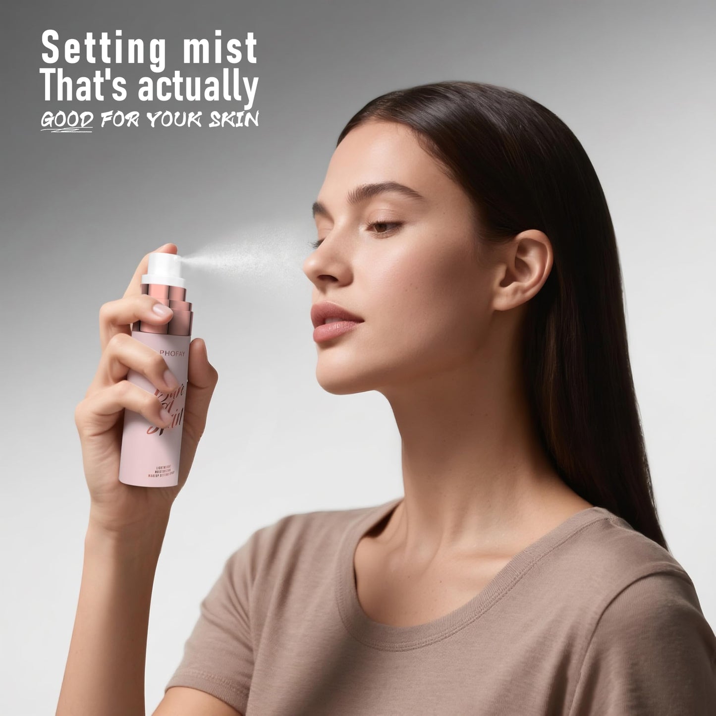 PHOFAY Moisturizing Setting Spray-Hydrating, Long-Lasting Makeup Fixer with Breathable Film & Refreshing Peach Scent, Travel Size 2.7 fl oz