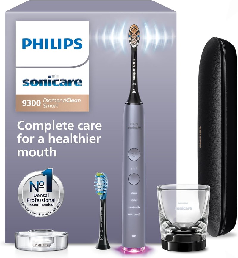 Philips Sonicare DiamondClean Smart 9300 Electric Toothbrush - Sonic Technology, 12 Settings, Grey | Model HX9903/45