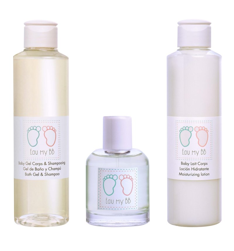 Eau My BB!, Three-Piece, Set, for Newborns, Infants, Babies, Eau De Toilette, EDT, 2.02oz, 60ml, Shampoo, Shower Gel, 6.8oz, 200ml, Body Lotion, 6.8oz, 200ml, Made in Spain, by Air Val International