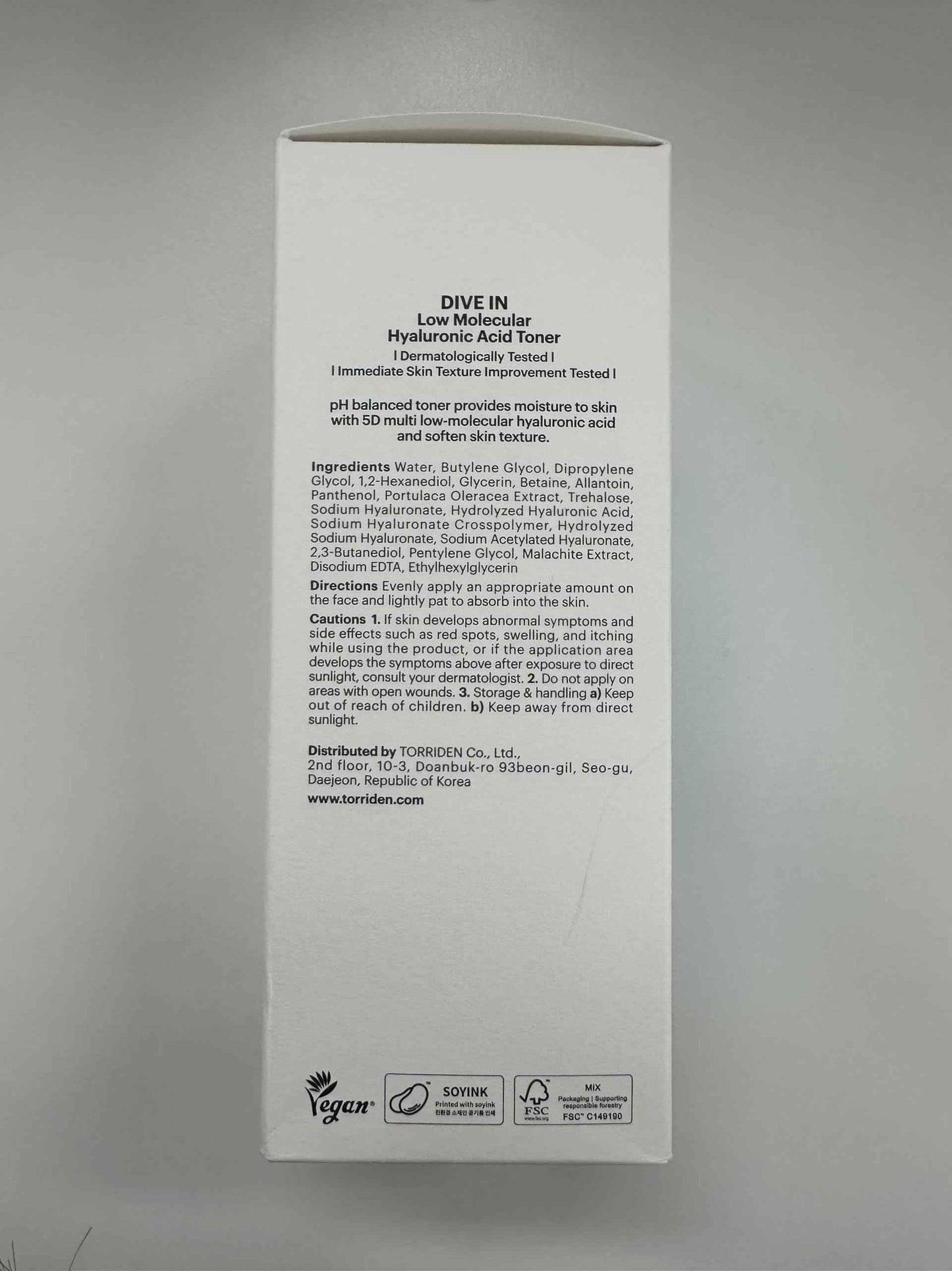 Torriden Dive in Toner 300ml (10.14 fl. oz.) | pH Balancing Facial Toning Water for Dry Skin | Hyaluronic Acid, Panthenol, Allantoin