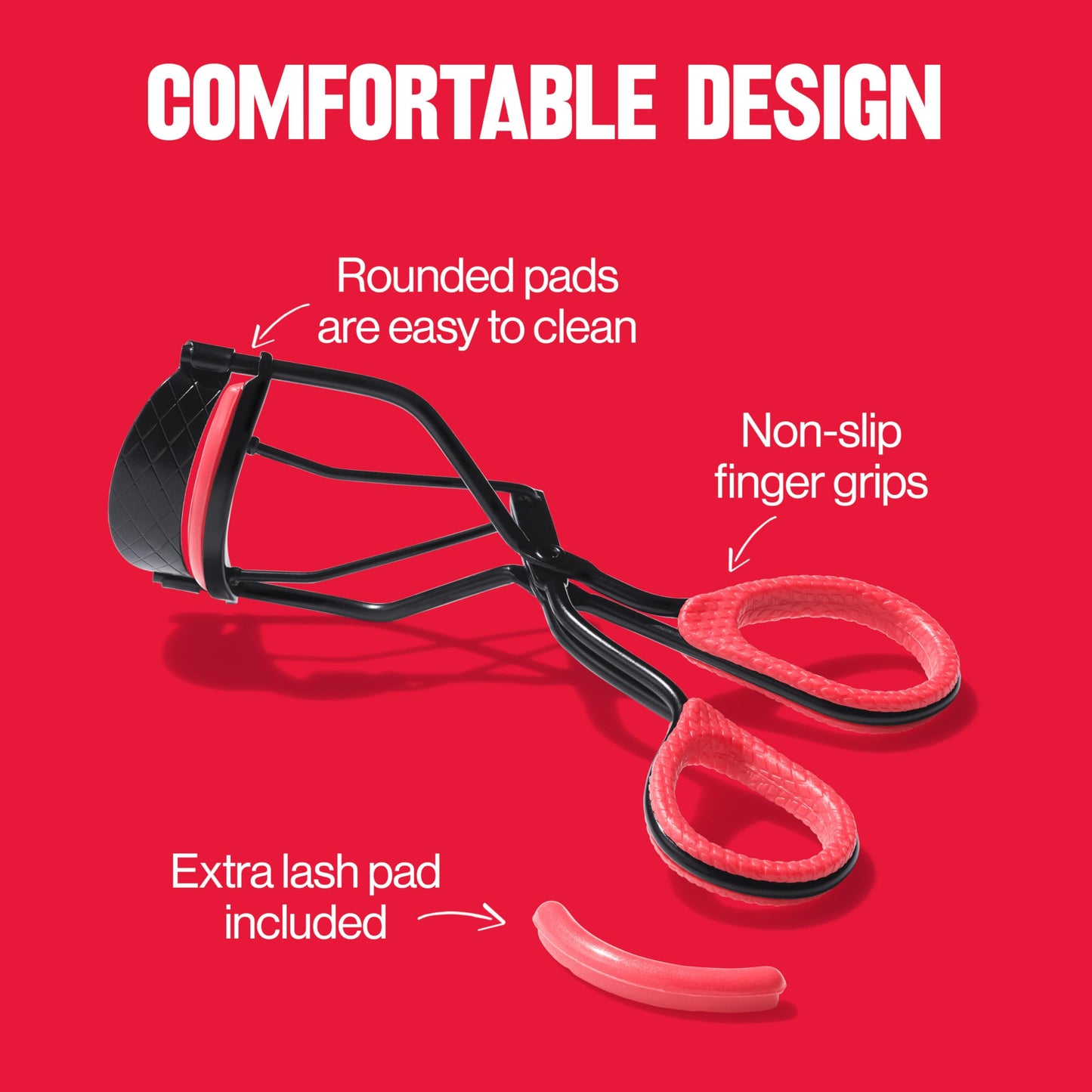 Revlon Extra Curl Lash Curler, Gives an All Day Dramatic Curl, with Finger Grips for a Non Slip Grip, Easy to Use, 1 Count