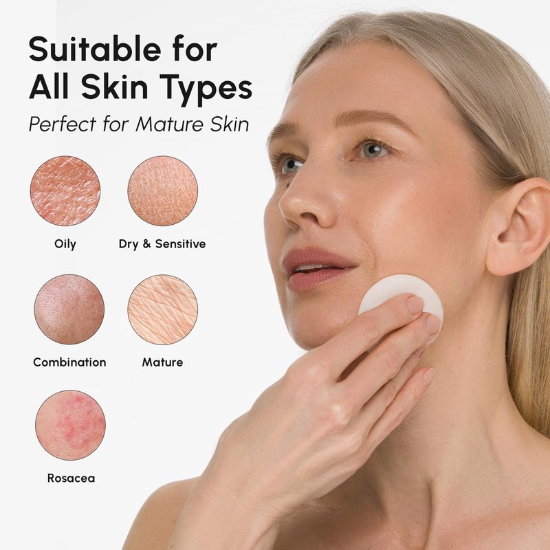 Glycolic Acid Toner Pads - Exfoliating Face Cleansing Pads with Tea Tree Oil & Vitamins | 50 Count