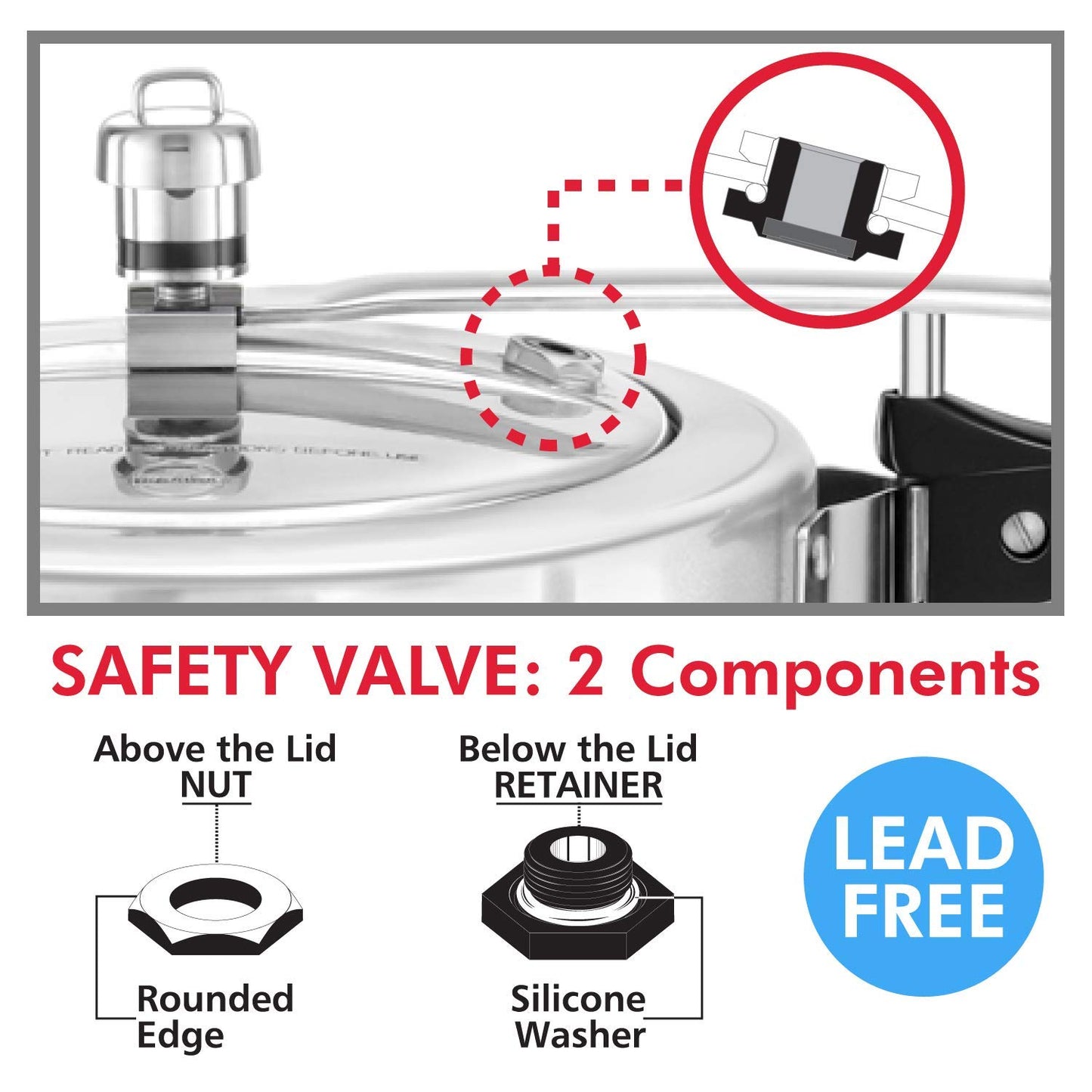 Hawkins Aluminium Safety Valve For All Hawkins Pressure Cookers From 1.5 Litre To 14 Litre, Black, Standard (BP SV), 14 Liter