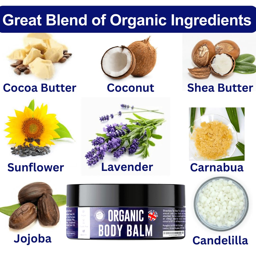 Intensive Body Moisturizer for Dry Skin - Shea Butter & Coconut Oil | Eczema Cream for All Ages, Lavender & Vitamin E