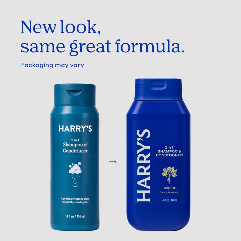 Harry's Men's 2 in 1 Shampoo and Conditioner for All Hair Types - Aspen Scent - (3 Pack) 14 fl oz - No Parabens or Sulfates